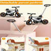 Tricycle Model For Kids With Rear HANDLE - 3010-T White