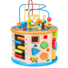 Activity Cube Toys for Kids Wooden 8-in-1 Activity Blocks Educational Bead Maze Toys Boys Girls Activity Center (Large)