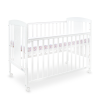 Tinnies White Wooden Baby Cot with Adjustable Side Panel, Wheels & Mosquito Net (0–4 Years, Up to 18 kg)