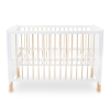 White Wooden Baby Cot – 2-in-1 Convertible Scandi Design with Mosquito Net (0–6 Years, Up to 18 kg)