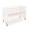 White Wooden Baby Cot – 2-in-1 Convertible Scandi Design with Mosquito Net (0–6 Years, Up to 18 kg)