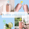 Silicone Flower Straw Cap Pack Of 2