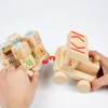 Wooden Train Building Blocks Set Wooden Stacking Alphabet Blocks Push and Pull Train