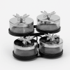 Black & Silver Butterfly 4-Piece Condiment Set with Stand