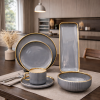 32Pcs Ceramic Dinner Set - Grey