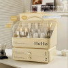Exquisite Cosmetic Organizer with Dual Shelves and Brushes Holder