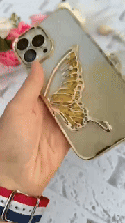 Premium Butterfly Glitter Case With Glitter Lens For Camera Protection