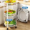 Three-Tier Foldable Kitchen Trolley