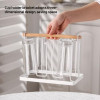 Premium Glass Stand with Wooden Handle without Tray by Metallics Home