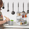 2 Tier Adjustable Rotating Spice Rack Countertop Organizer