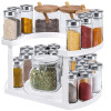 2 Tier Adjustable Rotating Spice Rack Countertop Organizer