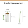 Square Glass Cup With Bamboo Lid & Straw