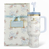 Stanley x LoveShackFancy Holiday Quencher 40oz – Rosa Beaux Blue – Gift Box