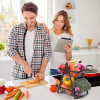 Wooden Handle Counter Top 2-Tier Fruit and Vegetable Stand by Metallics Home