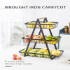 Wooden Handle Counter Top 3-Tier Fruit and Vegetable Stand by Metallics Home