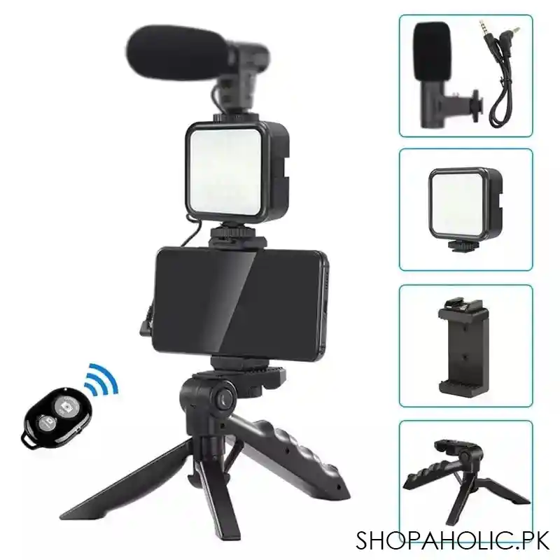 Smart Vlogging Kit with Microphone and LED Light