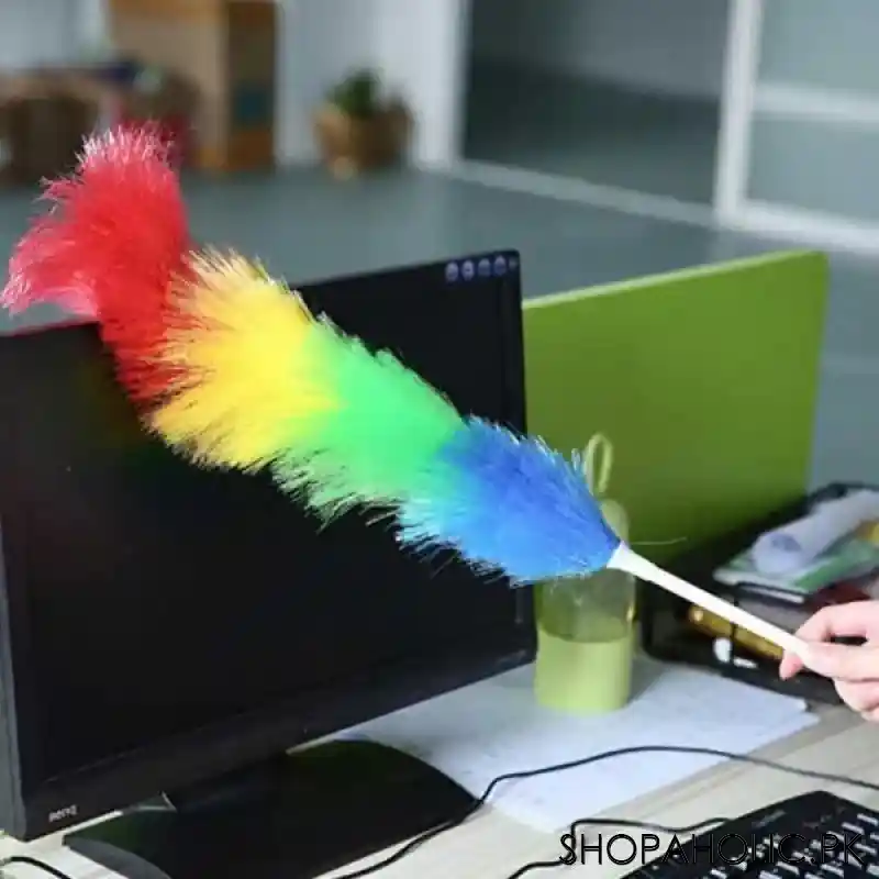 Soft Colourful Cleaning Duster with Plastic Handle
