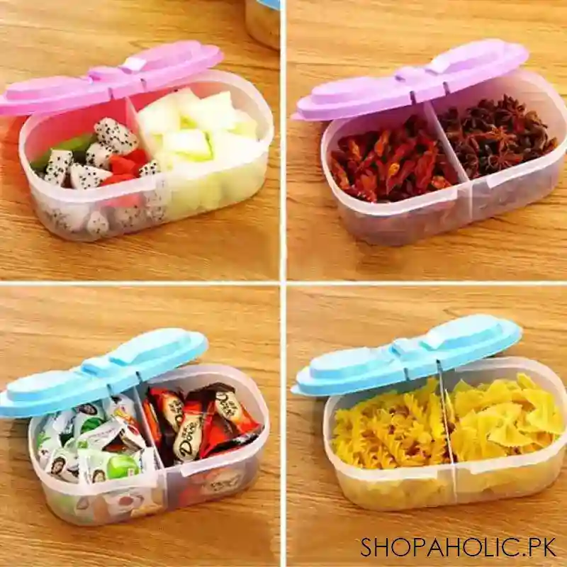 Splash Dual Slot Compartment Food Storage Box Container with Lids