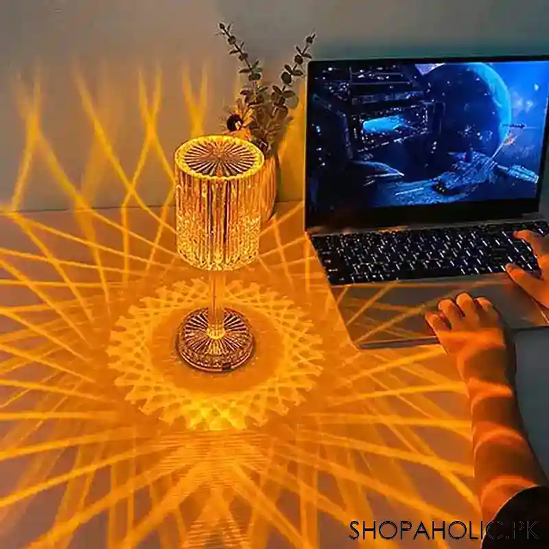Touching Control Crystal Diamond Table Lamp