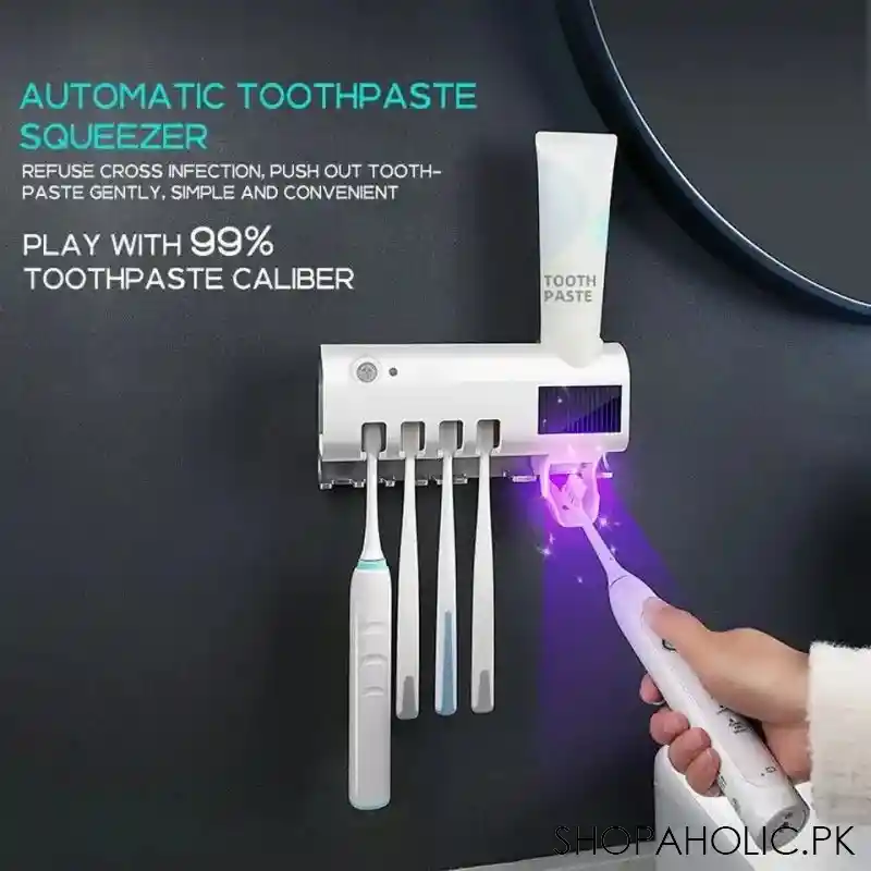 Wall Mounted Automatic Smart UV Toothbrush Sterilizer and Toothpaste Dispenser