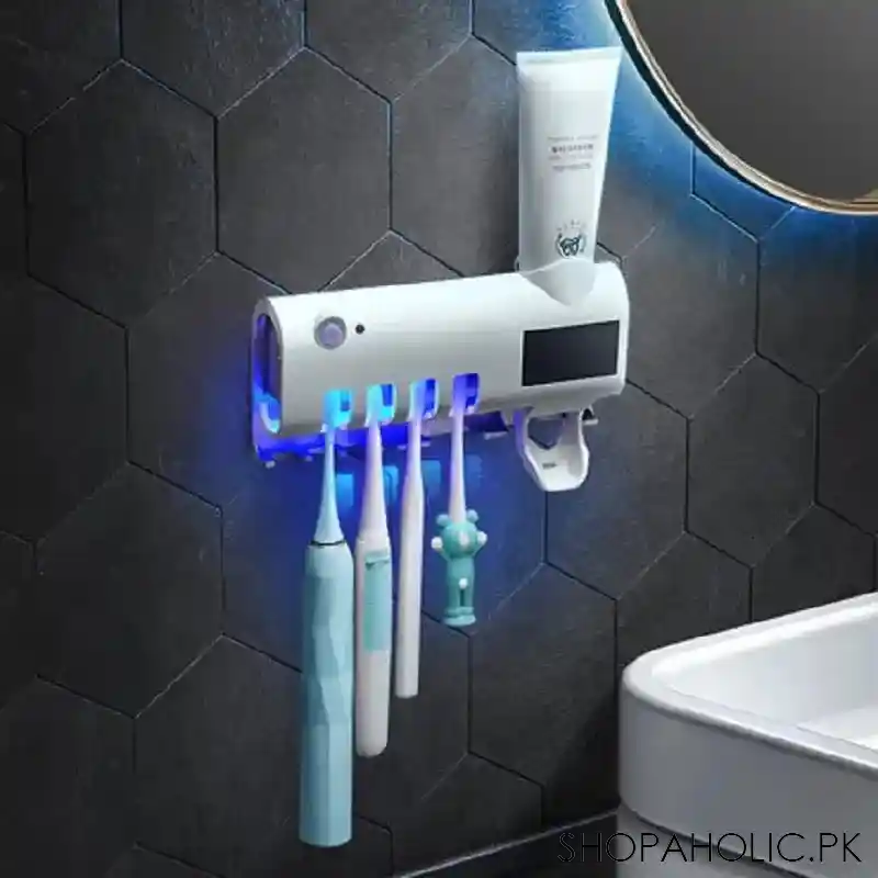 Wall Mounted Automatic Smart UV Toothbrush Sterilizer and Toothpaste Dispenser