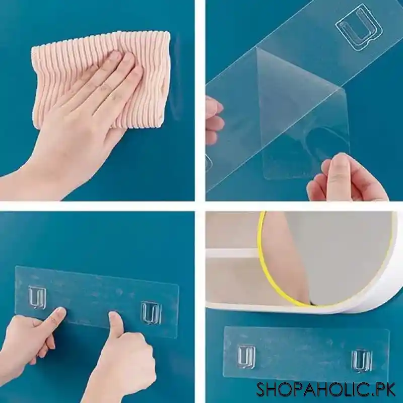 Wall Mounted Cosmetic Storage Organizer with Sliding Mirror