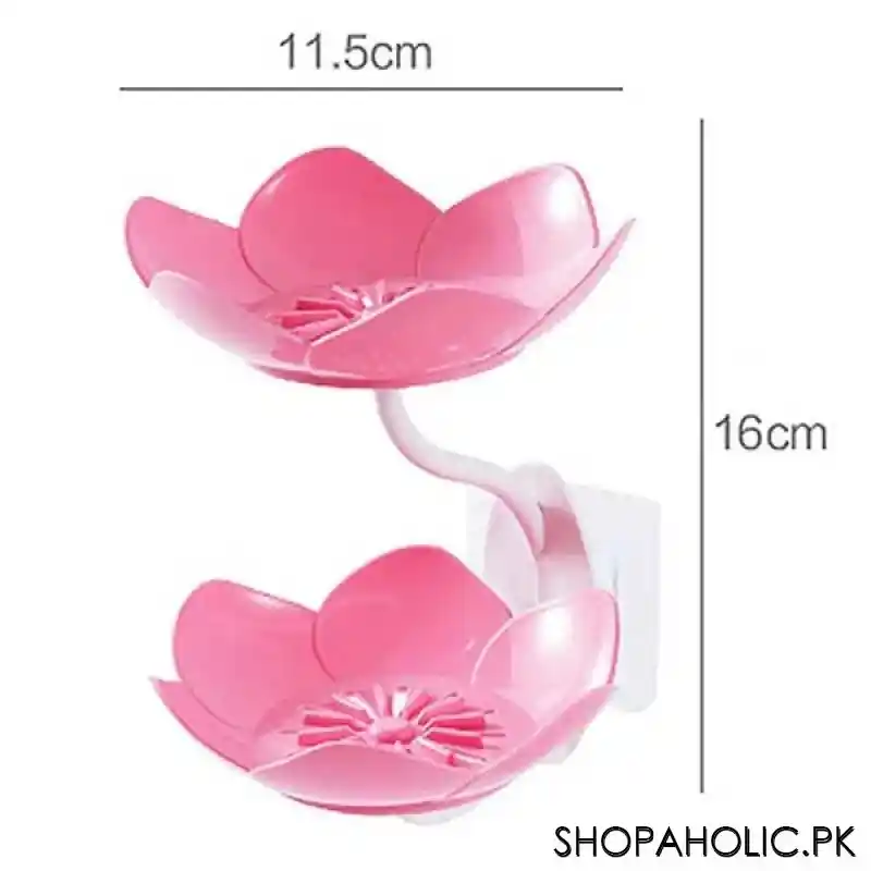 Wall Mounted Double Layer Lotus Flower Shaped Soap Holder