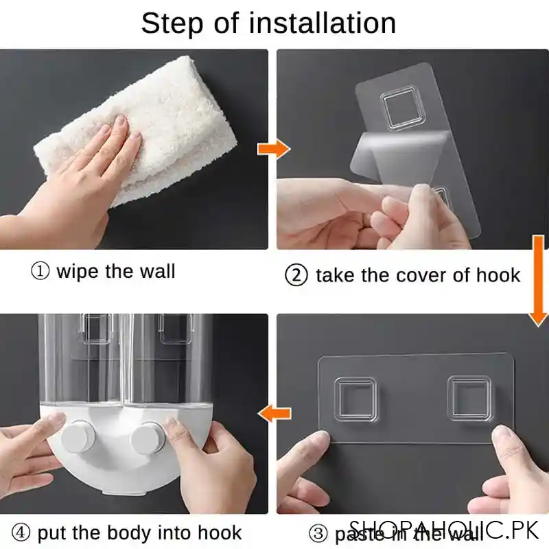 Wall-Mounted Double Sided U-Shape Cereal and Pulses Dispenser