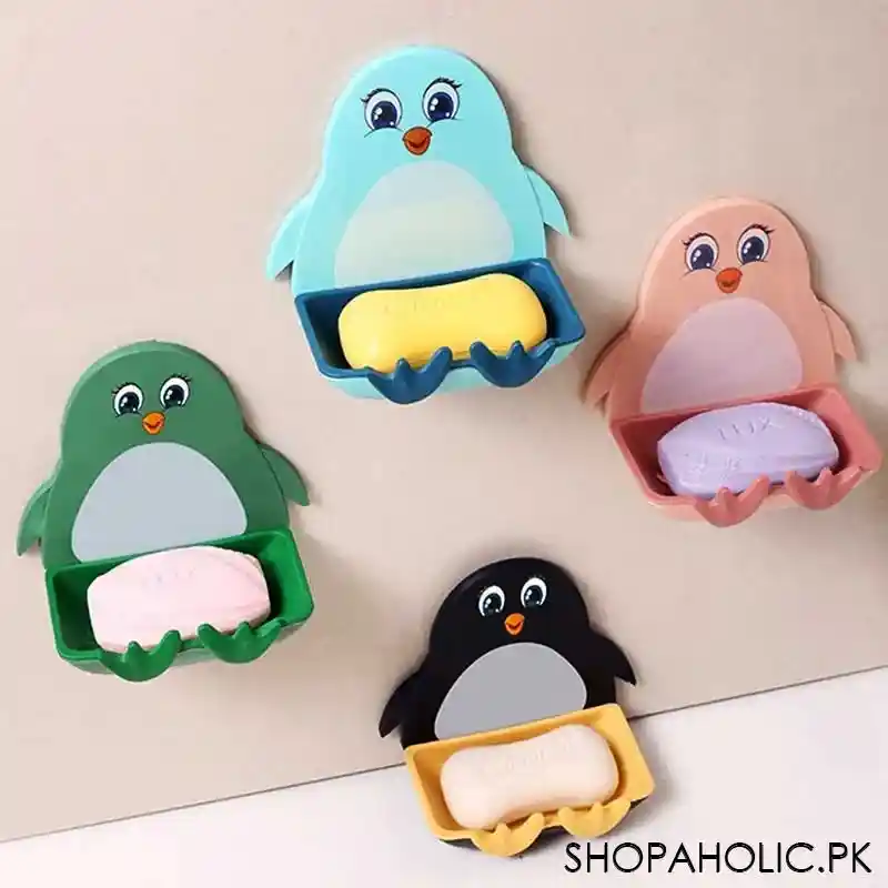Wall Mounted Penguin Shape Soap Holder with Hook