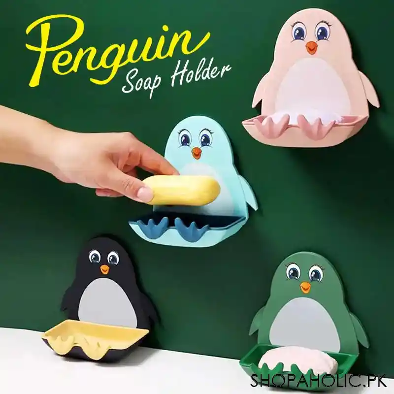 Wall Mounted Penguin Shape Soap Holder with Hook