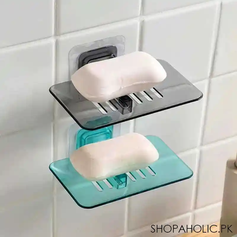 Wall Sticking Acrylic Soap Dish Plate Tray Holder