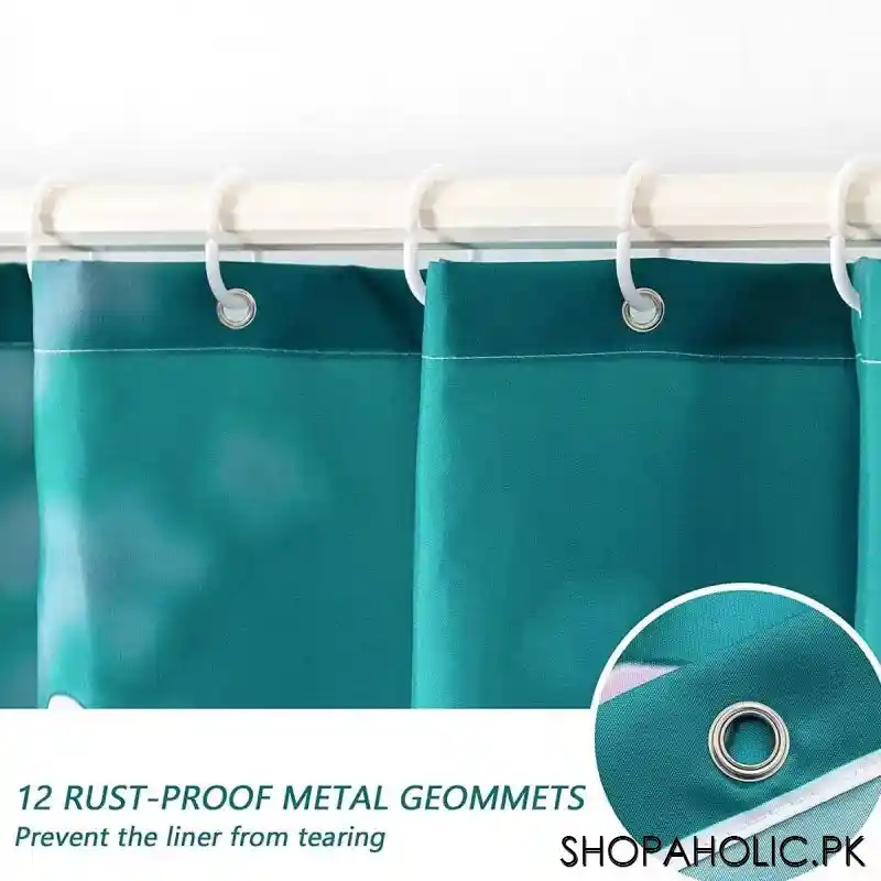 Waterproof Shower Curtain with Hooks (Random Design)