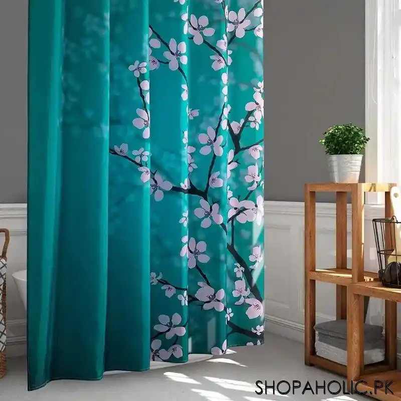 Waterproof Shower Curtain with Hooks (Random Design)