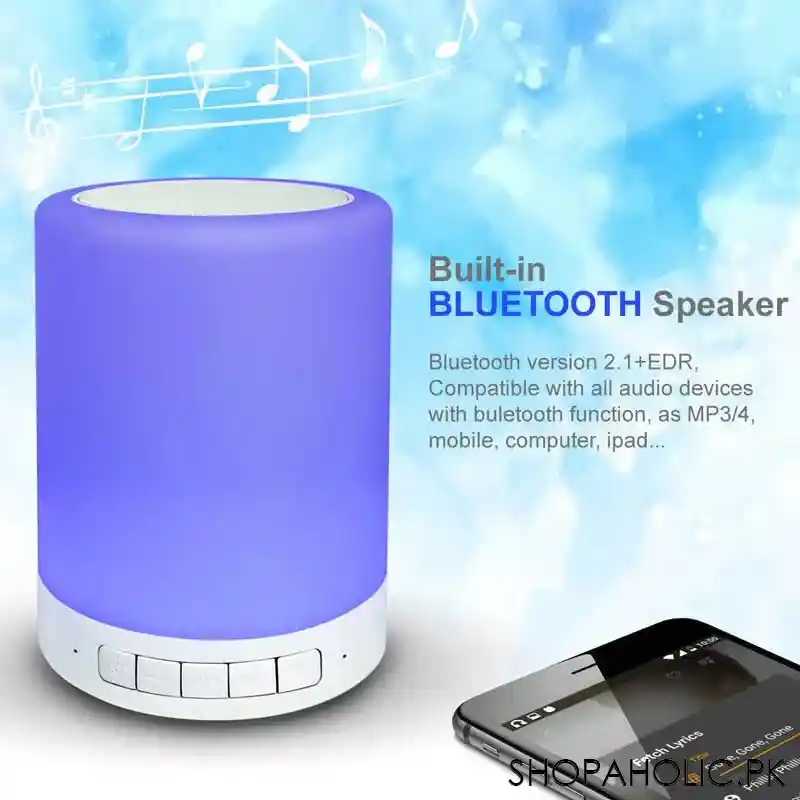 Wireless Bluetooth Speaker with Touch Lamp