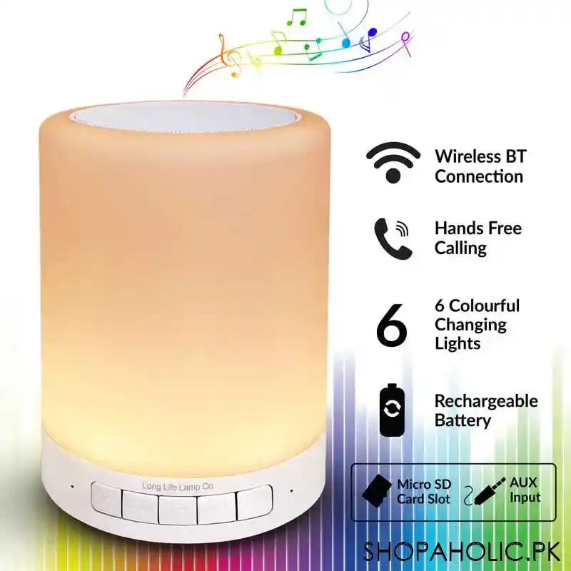 Wireless Bluetooth Speaker with Touch Lamp