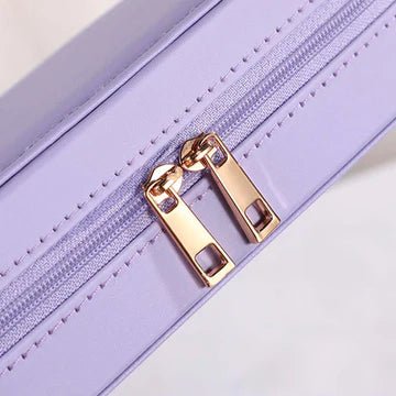 Zipper Jewelry Storage Box With Mirror
